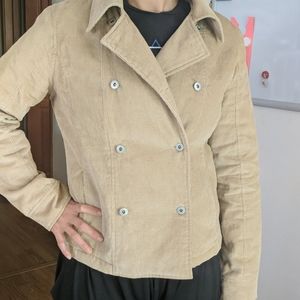 Tan cuorduroy double breasted jacket